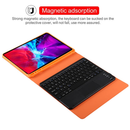 TG11BC Detachable Bluetooth Black Keyboard Microfiber Leather Tablet Case for iPad Pro 11 inch (2020), with Touchpad & Pen Slot & Holder (Orange) - For iPad Pro by PMC Jewellery | Online Shopping South Africa | PMC Jewellery