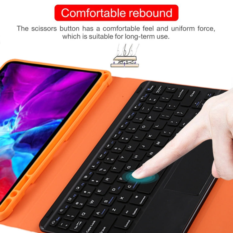 TG11BC Detachable Bluetooth Black Keyboard Microfiber Leather Tablet Case for iPad Pro 11 inch (2020), with Touchpad & Pen Slot & Holder (Orange) - For iPad Pro by PMC Jewellery | Online Shopping South Africa | PMC Jewellery