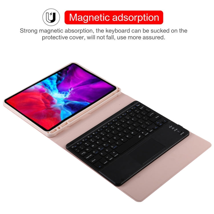 TG11BC Detachable Bluetooth Black Keyboard Microfiber Leather Tablet Case for iPad Pro 11 inch (2020), with Touchpad & Pen Slot & Holder (Pink) - For iPad Pro by PMC Jewellery | Online Shopping South Africa | PMC Jewellery