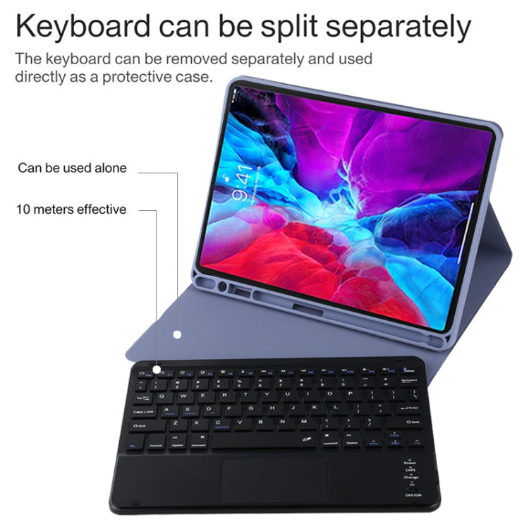 TG11BC Detachable Bluetooth Black Keyboard Microfiber Leather Tablet Case for iPad Pro 11 inch (2020), with Touchpad & Pen Slot & Holder (Purple) - For iPad Pro by PMC Jewellery | Online Shopping South Africa | PMC Jewellery