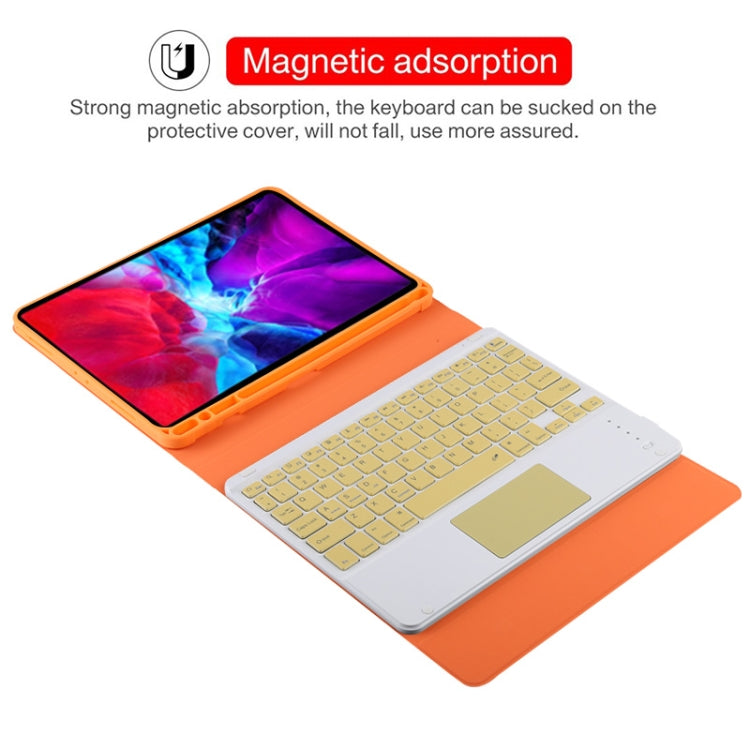 TG11BC Detachable Bluetooth Yellow Keyboard Microfiber Leather Tablet Case for iPad Pro 11 inch (2020), with Touchpad & Pen Slot & Holder (Orange) - For iPad Pro by PMC Jewellery | Online Shopping South Africa | PMC Jewellery