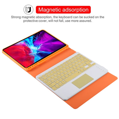 TG11BC Detachable Bluetooth Yellow Keyboard Microfiber Leather Tablet Case for iPad Pro 11 inch (2020), with Touchpad & Pen Slot & Holder (Orange) - For iPad Pro by PMC Jewellery | Online Shopping South Africa | PMC Jewellery