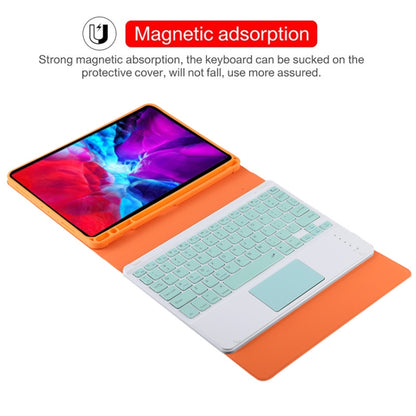 TG11BC Detachable Bluetooth Green Keyboard Microfiber Leather Tablet Case for iPad Pro 11 inch (2020), with Touchpad & Pen Slot & Holder (Orange) - For iPad Pro by PMC Jewellery | Online Shopping South Africa | PMC Jewellery