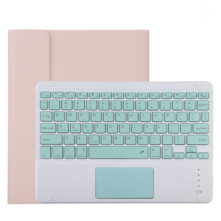 TG11BC Detachable Bluetooth Green Keyboard Microfiber Leather Tablet Case for iPad Pro 11 inch (2020), with Touchpad & Pen Slot & Holder (Pink) - For iPad Pro by PMC Jewellery | Online Shopping South Africa | PMC Jewellery