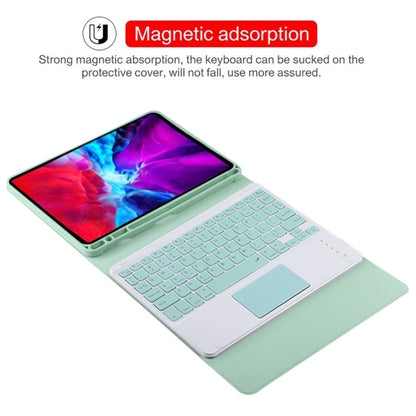 TG11BC Detachable Bluetooth Green Keyboard Microfiber Leather Tablet Case for iPad Pro 11 inch (2020), with Touchpad & Pen Slot & Holder (Green) - For iPad Pro by PMC Jewellery | Online Shopping South Africa | PMC Jewellery