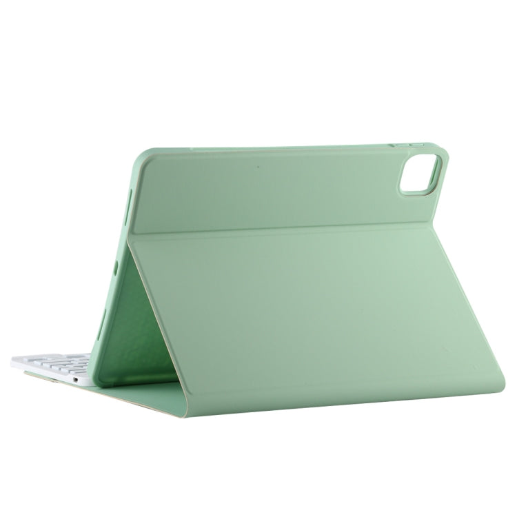 TG11BCS Detachable Bluetooth White Keyboard Microfiber Leather Tablet Case for iPad Pro 11 inch (2020), with Backlight & Touchpad & Pen Slot & Holder (Green) - For iPad Pro by PMC Jewellery | Online Shopping South Africa | PMC Jewellery