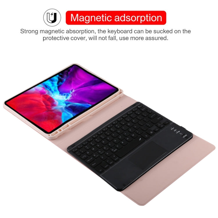 TG11BCS Detachable Bluetooth Black Keyboard Microfiber Leather Tablet Case for iPad Pro 11 inch (2020), with Backlight & Touchpad & Pen Slot & Holder (Pink) - For iPad Pro by PMC Jewellery | Online Shopping South Africa | PMC Jewellery