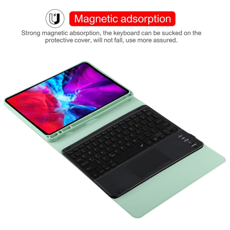 TG11BCS Detachable Bluetooth Black Keyboard Microfiber Leather Tablet Case for iPad Pro 11 inch (2020), with Backlight & Touchpad & Pen Slot & Holder (Green) - For iPad Pro by PMC Jewellery | Online Shopping South Africa | PMC Jewellery