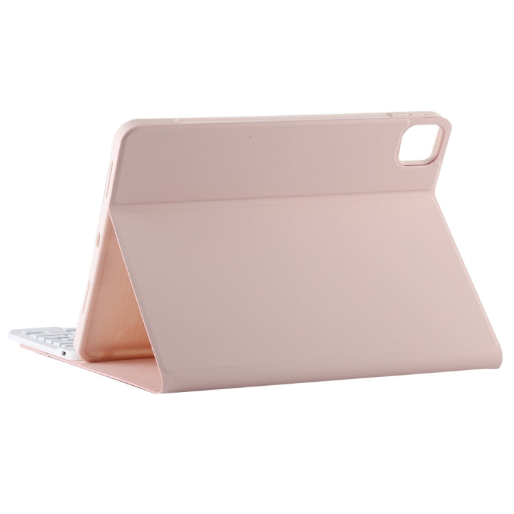 TG11BS Detachable Bluetooth White Keyboard Microfiber Leather Tablet Case for iPad Pro 11 inch (2020), with Backlight & Pen Slot & Holder (Pink) - For iPad Pro by PMC Jewellery | Online Shopping South Africa | PMC Jewellery