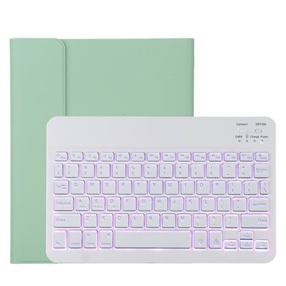 TG11BS Detachable Bluetooth White Keyboard Microfiber Leather Tablet Case for iPad Pro 11 inch (2020), with Backlight & Pen Slot & Holder (Green) - For iPad Pro by PMC Jewellery | Online Shopping South Africa | PMC Jewellery