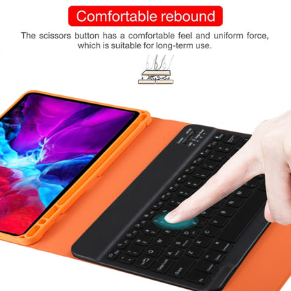 TG11BS Detachable Bluetooth Black Keyboard + Microfiber Leather Tablet Case for iPad Pro 11 inch (2020), with Backlight & Pen Slot & Holder(Orange) - For iPad Pro by PMC Jewellery | Online Shopping South Africa | PMC Jewellery