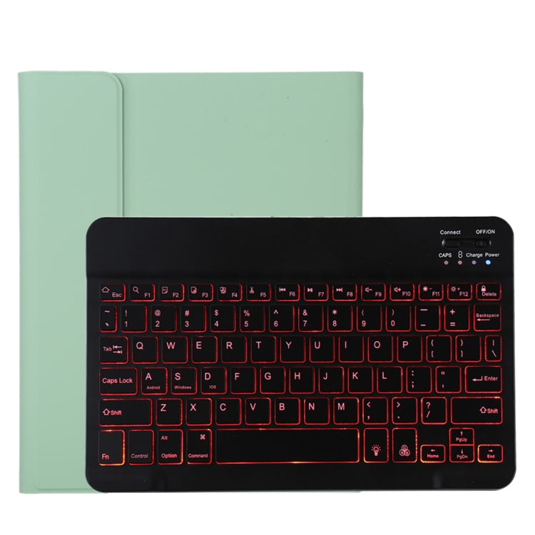 TG11BS Detachable Bluetooth Black Keyboard + Microfiber Leather Tablet Case for iPad Pro 11 inch (2020), with Backlight & Pen Slot & Holder(Green) - For iPad Pro by PMC Jewellery | Online Shopping South Africa | PMC Jewellery