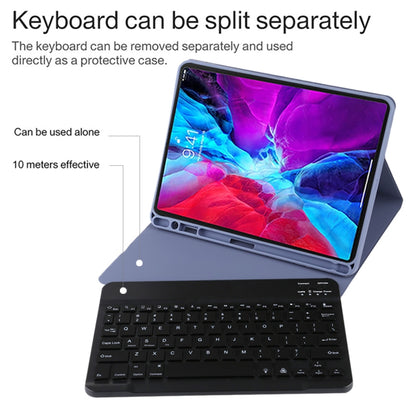 TG11BS Detachable Bluetooth Black Keyboard + Microfiber Leather Tablet Case for iPad Pro 11 inch (2020), with Backlight & Pen Slot & Holder(Purple) - For iPad Pro by PMC Jewellery | Online Shopping South Africa | PMC Jewellery