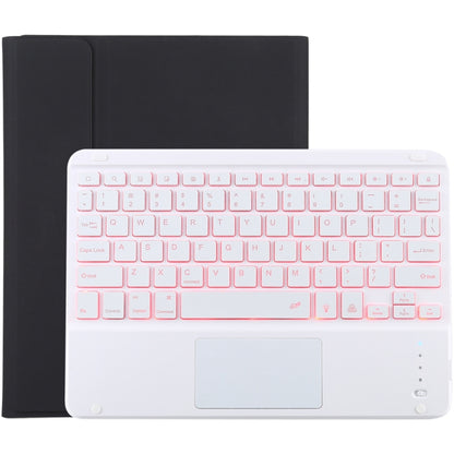 TG-102BCS Detachable Bluetooth White Keyboard + Microfiber Leather Tablet Case for iPad 10.2 inch / iPad Air (2019), with Touch Pad & Backlight & Pen Slot & Holder (Black) - For iPad Air by PMC Jewellery | Online Shopping South Africa | PMC Jewellery