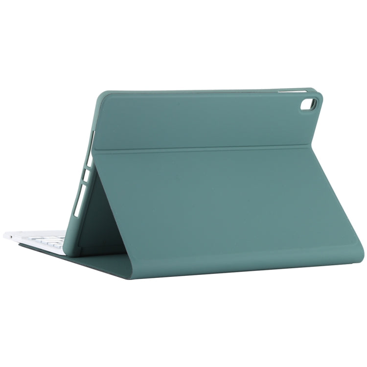 TG-102BCS Detachable Bluetooth White Keyboard + Microfiber Leather Tablet Case for iPad 10.2 inch / iPad Air (2019), with Touch Pad & Backlight & Pen Slot & Holder (Dark Green) - For iPad Air by PMC Jewellery | Online Shopping South Africa | PMC Jewellery