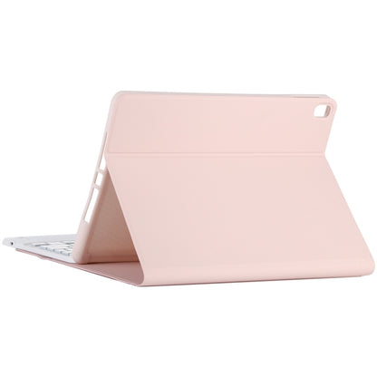 TG-102BCS Detachable Bluetooth White Keyboard + Microfiber Leather Tablet Case for iPad 10.2 inch / iPad Air (2019), with Touch Pad & Backlight & Pen Slot & Holder (Pink) - For iPad Air by PMC Jewellery | Online Shopping South Africa | PMC Jewellery