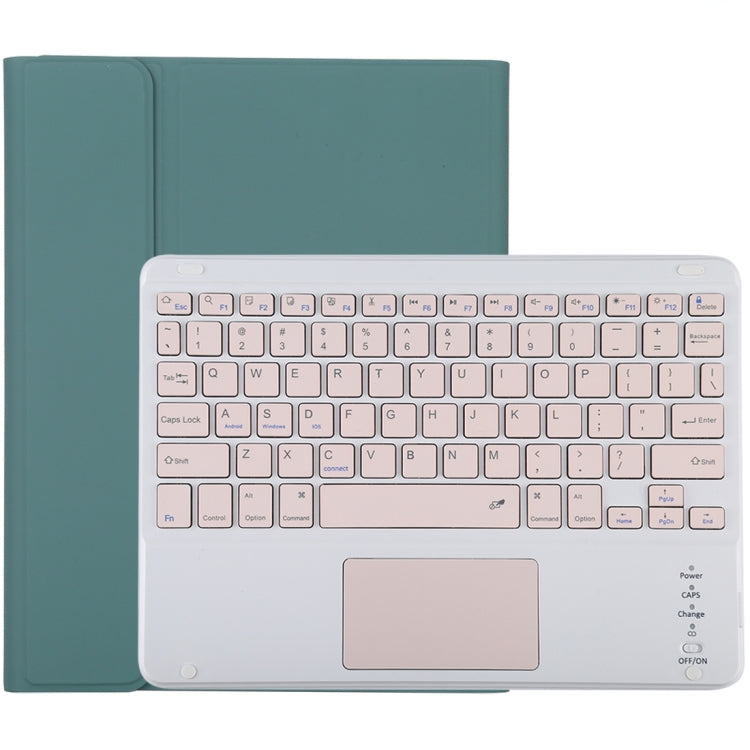 TG-102BC Detachable Bluetooth Pink Keyboard + Microfiber Leather Tablet Case for iPad 10.2 inch / iPad Air (2019), with Touch Pad & Pen Slot & Holder(Dark Green) - For iPad Air by PMC Jewellery | Online Shopping South Africa | PMC Jewellery