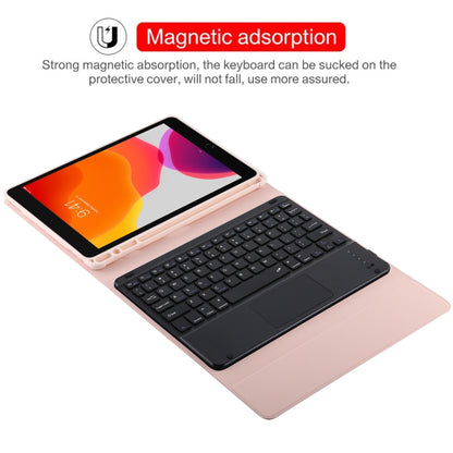 TG-102BC Detachable Bluetooth Black Keyboard + Microfiber Leather Tablet Case for iPad 10.2 inch / iPad Air (2019), with Touch Pad & Pen Slot & Holder(Pink) - For iPad Air by PMC Jewellery | Online Shopping South Africa | PMC Jewellery