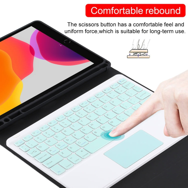 TG-102BC Detachable Bluetooth Green Keyboard + Microfiber Leather Tablet Case for iPad 10.2 inch / iPad Air (2019), with Touch Pad & Pen Slot & Holder (Black) - For iPad Air by PMC Jewellery | Online Shopping South Africa | PMC Jewellery