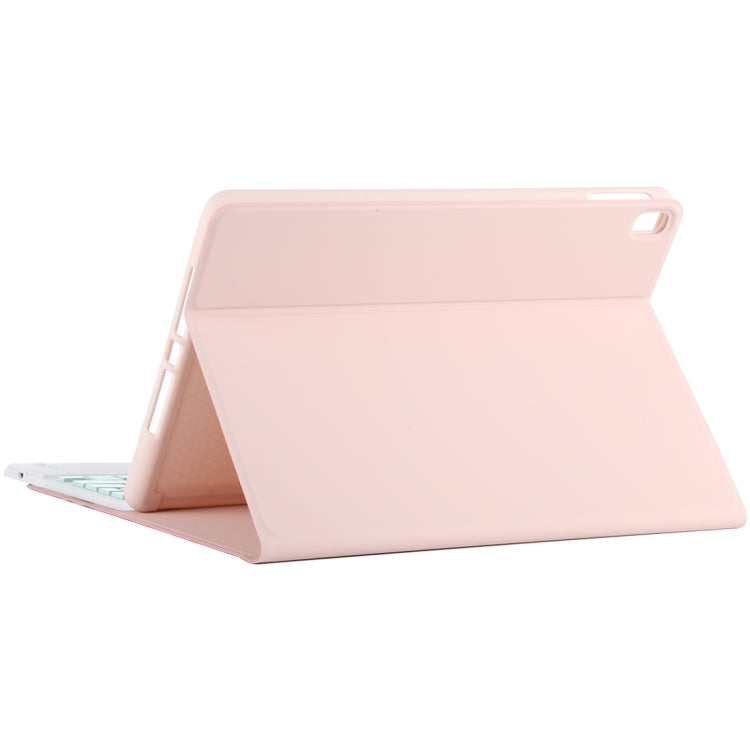 TG-102BC Detachable Bluetooth Green Keyboard + Microfiber Leather Tablet Case for iPad 10.2 inch / iPad Air (2019), with Touch Pad & Pen Slot & Holder (Pink) - For iPad Air by PMC Jewellery | Online Shopping South Africa | PMC Jewellery