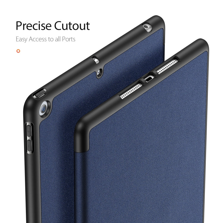 For iPad 10.2 DUX DUCIS Domo Series Horizontal Flip Magnetic PU Leather Case with Three-folding Holder & Pen Slot & Sleep / Wake-up Function (Blue) - iPad 10.2 Cases by DUX DUCIS | Online Shopping South Africa | PMC Jewellery | Buy Now Pay Later Mobicred