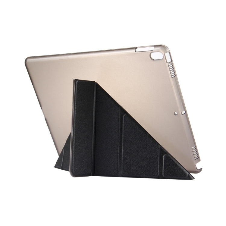 For iPad Pro 10.5 inch Silk Texture Horizontal Deformation Flip Leather Case with 4-folding Holder & Sleep / Wake-up(Black) - iPad Pro 10.5 inch Cases by PMC TechLife | Online Shopping South Africa | PMC TechLife | Buy Now Pay Later Mobicred