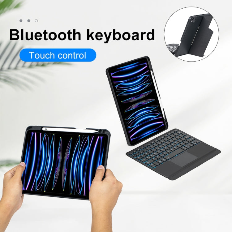 T11-AS For iPad Air 5/4 10.9/Pro 11 2022&2021&2020&2018 Touch Backlight Split Type Bluetooth Keyboard Leather Case - Universal by PMC Jewellery | Online Shopping South Africa | PMC Jewellery