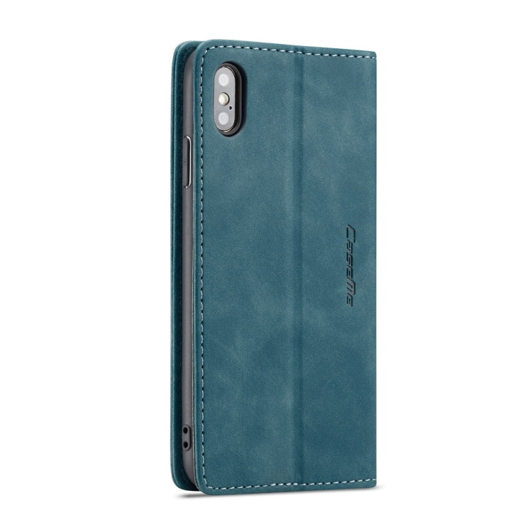 For iPhone XS Max CaseMe-013 Multifunctional Retro Frosted Horizontal Flip Leather Case with Card Slot & Holder & Wallet(Blue) - More iPhone Cases by CaseMe | Online Shopping South Africa | PMC Jewellery | Buy Now Pay Later Mobicred