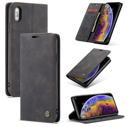 For iPhone X / XS CaseMe-013 Multifunctional Retro Frosted Horizontal Flip Leather Case with Card Slot & Holder & Wallet(Black) - More iPhone Cases by CaseMe | Online Shopping South Africa | PMC Jewellery | Buy Now Pay Later Mobicred