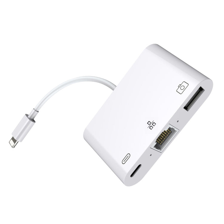 8 Pin to RJ45 1000Mbps Network Adapter + Charging Port + Camera USB Read Multi-function Converter - Converter & Adapter by PMC Jewellery | Online Shopping South Africa | PMC Jewellery | Buy Now Pay Later Mobicred