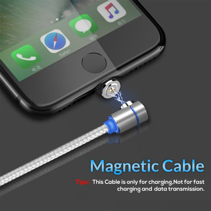 TOPK AM30 2m 2.4A Max USB to 8 Pin 90 Degree Elbow Magnetic Charging Cable with LED Indicator(Silver) - Charging Cable & Head by TOPK | Online Shopping South Africa | PMC Jewellery | Buy Now Pay Later Mobicred