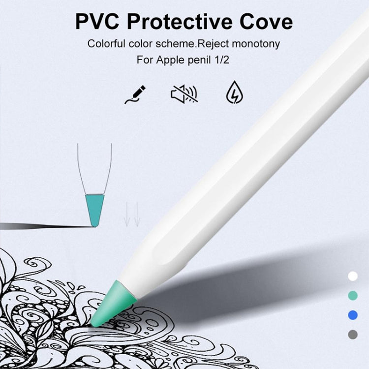 8 PCS Non-slip Mute Wear-resistant Nib Cover for Apple Pencil 1 / 2(White) - Pencil Accessories by PMC Jewellery | Online Shopping South Africa | PMC Jewellery | Buy Now Pay Later Mobicred