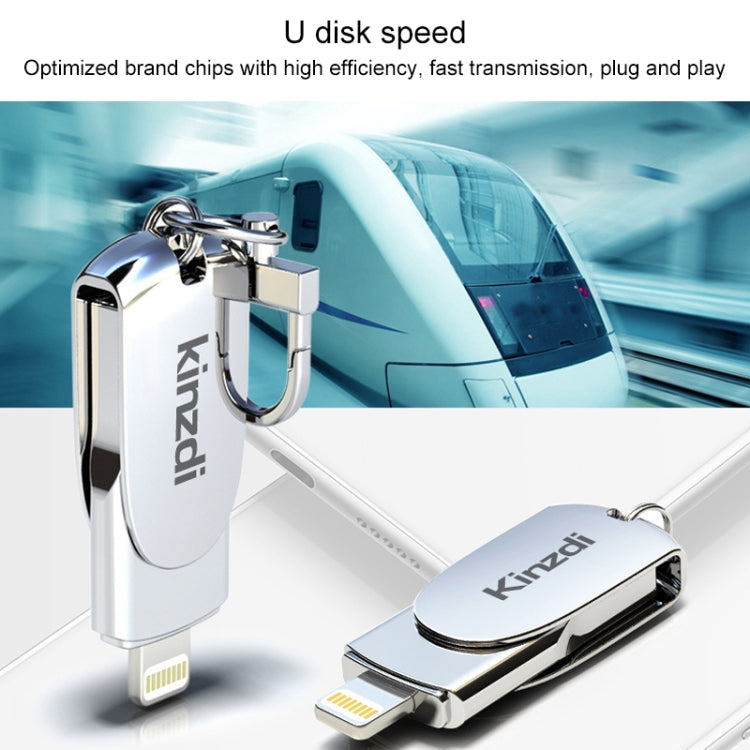 Kinzdi 32GB USB + 8 Pin Interface Metal Twister Flash U Disk (Silver) - USB Flash Drives by Kinzdi | Online Shopping South Africa | PMC Jewellery | Buy Now Pay Later Mobicred