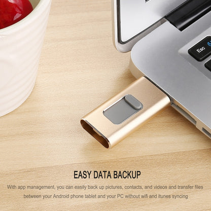 Richwell 3 in 1 16G Type-C + 8 Pin + USB 3.0 Metal Push-pull Flash Disk with OTG Function(Rose Gold) - U Disk & Card Reader by Richwell | Online Shopping South Africa | PMC Jewellery | Buy Now Pay Later Mobicred