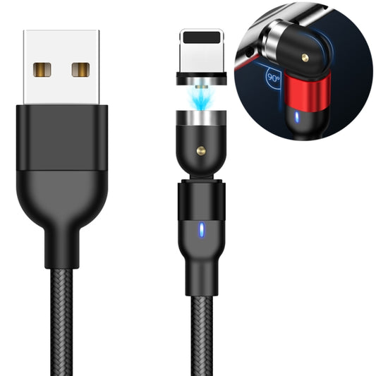 2m 2A Output USB to 8 Pin Nylon Braided Rotate Magnetic Charging Cable(Black) - Charging Cable & Head by PMC Jewellery | Online Shopping South Africa | PMC Jewellery | Buy Now Pay Later Mobicred