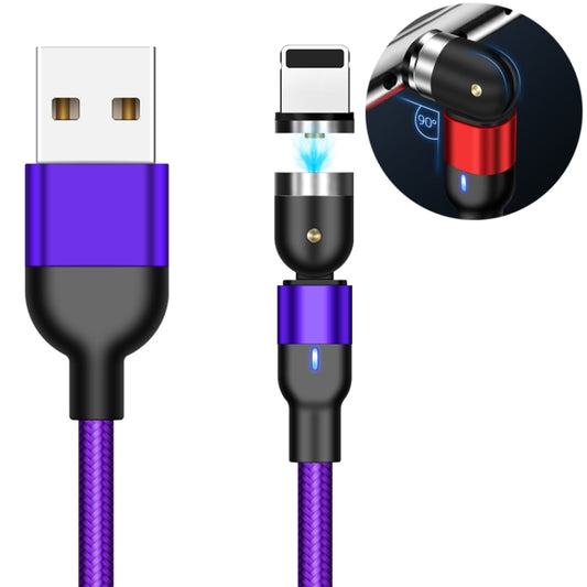 2m 2A Output USB to 8 Pin Nylon Braided Rotate Magnetic Charging Cable(Purple) - Charging Cable & Head by PMC Jewellery | Online Shopping South Africa | PMC Jewellery | Buy Now Pay Later Mobicred