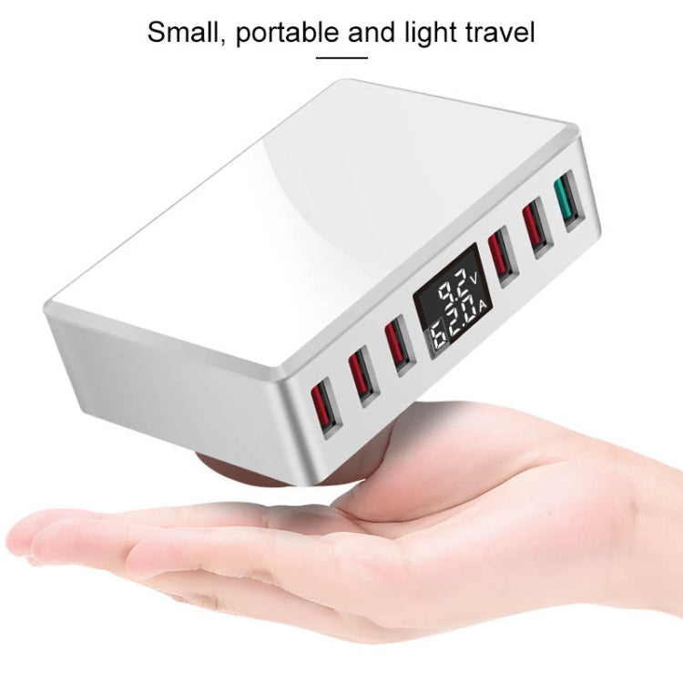 WLX-T9+ 40W 6 In 1 Multi-function Mini Smart Digital Display USB Charger(White) - Multifunction Charger by PMC Jewellery | Online Shopping South Africa | PMC Jewellery | Buy Now Pay Later Mobicred