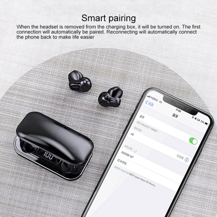 A6 TWS Bluetooth 5.0 Touch Wireless Bluetooth Earphone with Charging Box & LED Smart Digital Display, Support Voice Assistant & Memory Connection & HD Call(Black) - TWS Earphone by PMC Jewellery | Online Shopping South Africa | PMC Jewellery | Buy Now Pay Later Mobicred