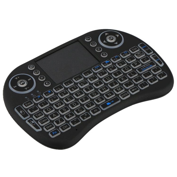 2.4GHz Mini i8 Wireless QWERTY Keyboard with Colorful Backlight & Touchpad & Multimedia Control for PC, Android TV BOX, X-BOX Player, Smartphones(Black) - MINI PC Accessories & Gadgets by PMC Jewellery | Online Shopping South Africa | PMC Jewellery | Buy Now Pay Later Mobicred