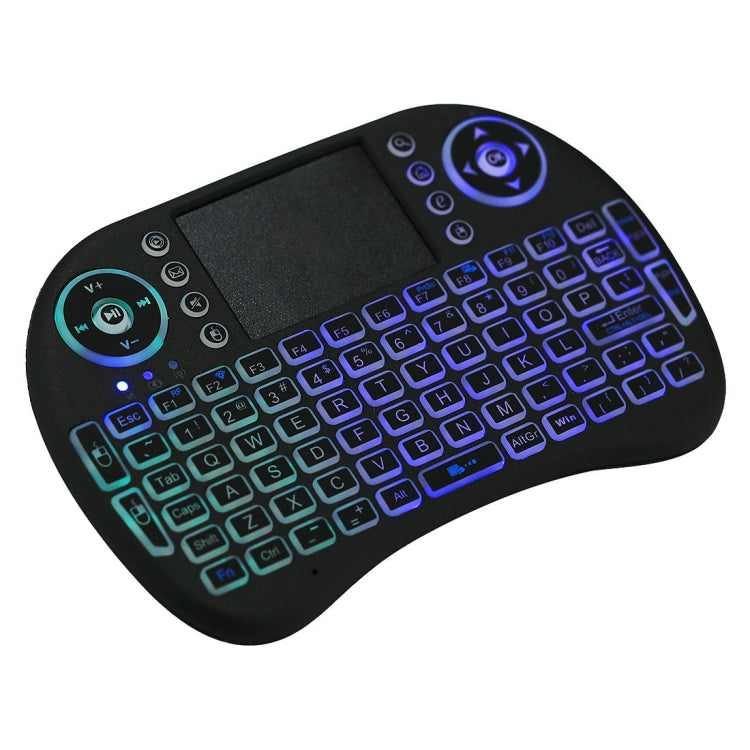 2.4GHz Mini i8 Wireless QWERTY Keyboard with Colorful Backlight & Touchpad & Multimedia Control for PC, Android TV BOX, X-BOX Player, Smartphones(Black) - MINI PC Accessories & Gadgets by PMC Jewellery | Online Shopping South Africa | PMC Jewellery | Buy Now Pay Later Mobicred