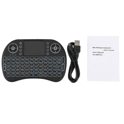 2.4GHz Mini i8 Wireless QWERTY Keyboard with Colorful Backlight & Touchpad & Multimedia Control for PC, Android TV BOX, X-BOX Player, Smartphones(Black) - MINI PC Accessories & Gadgets by PMC Jewellery | Online Shopping South Africa | PMC Jewellery | Buy Now Pay Later Mobicred