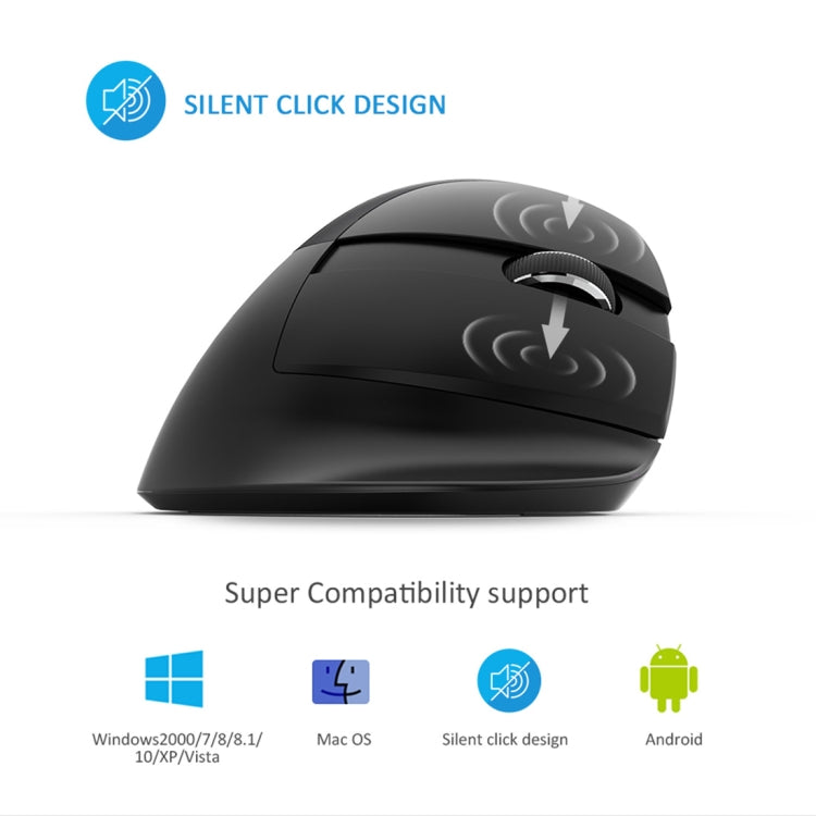 DELUX M618 Mini 2.4G Wireless 2400DPI USB Rechargeable Ergonomic Vertical Mouse(Grey) - Wireless Mice by DELUX | Online Shopping South Africa | PMC Jewellery | Buy Now Pay Later Mobicred