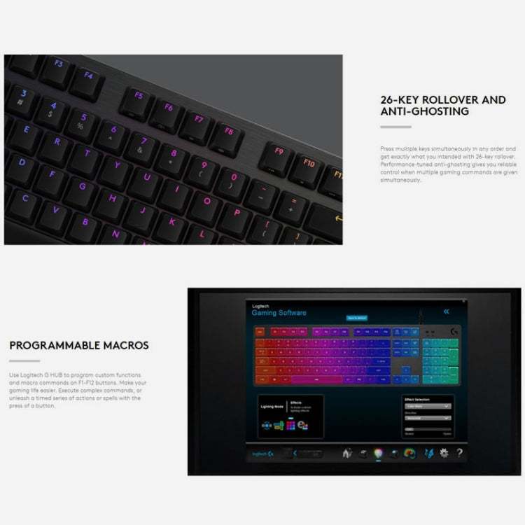 Logitech G512 RGB C-axis Mechanical Wired Gaming Keyboard, Length: 1.8m (Black) - Wired Keyboard by Logitech | Online Shopping South Africa | PMC Jewellery | Buy Now Pay Later Mobicred