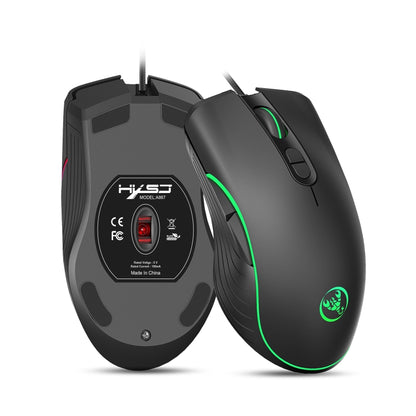 HXSJ A867 USB 6400DPI Four-speed Adjustable RGB Illuminate Wired E-sport Gaming Mouse, Length: 1.5m - Wired Mice by HXSJ | Online Shopping South Africa | PMC Jewellery | Buy Now Pay Later Mobicred