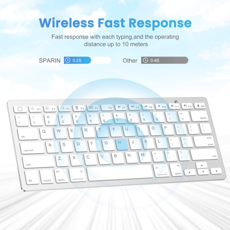 WB-8022 Ultra-thin Wireless Bluetooth Keyboard, Arabic Keys(Silver) - free shipping - PMC Jewellery - Order now!