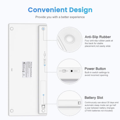 WB-8022 Ultra-thin Wireless Bluetooth Keyboard for iPad, Samsung, Huawei, Xiaomi, Tablet PCs or Smartphones, French Keys(Silver) - Wireless Keyboard by PMC Jewellery | Online Shopping South Africa | PMC Jewellery | Buy Now Pay Later Mobicred