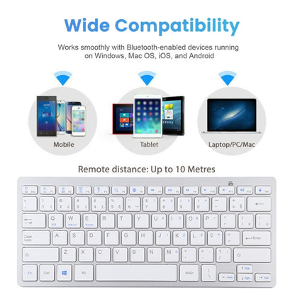 WB-8022 Ultra-thin Wireless Bluetooth Keyboard, Portuguese Keys(Silver) - Wireless Keyboard by PMC Jewellery | Online Shopping South Africa | PMC Jewellery | Buy Now Pay Later Mobicred