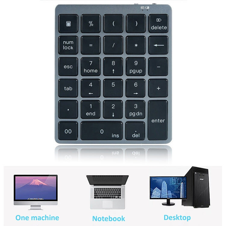 N970 Pro Dual Modes Aluminum Alloy Rechargeable Wireless Bluetooth Numeric Keyboard with USB HUB (Silver) - Mini Keyboard by PMC Jewellery | Online Shopping South Africa | PMC Jewellery | Buy Now Pay Later Mobicred