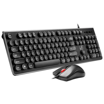 ZGB S500 Round Keycap Wired Keyboard + Mouse Set (Black) - Wired Keyboard by Chasing Leopard | Online Shopping South Africa | PMC Jewellery | Buy Now Pay Later Mobicred