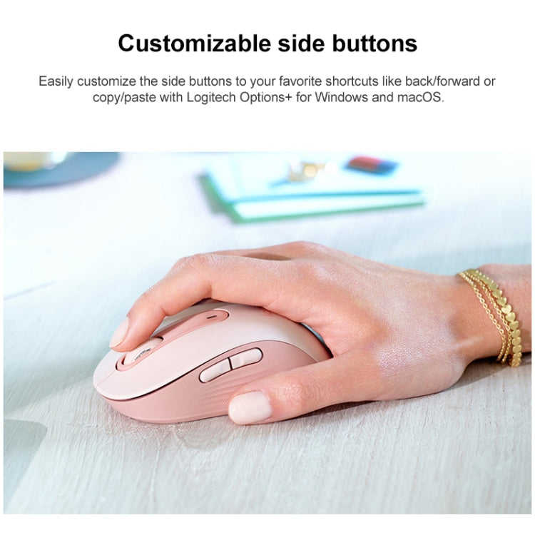 Logitech M650 5-keys 2000 DPI Wireless Bluetooth Silent Mouse (Pink) - Wireless Mice by Logitech | Online Shopping South Africa | PMC Jewellery | Buy Now Pay Later Mobicred